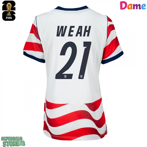 Forente stater Timothy Weah #21 Replika Hjemmebanetrøje Dame VM 2026 Kortærmet